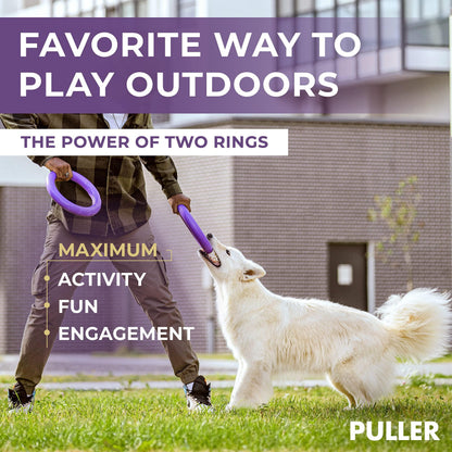 Puller Outdoor Dog Ring Toys Dog Fetch for Large Dogs Standard Size 2 Rings