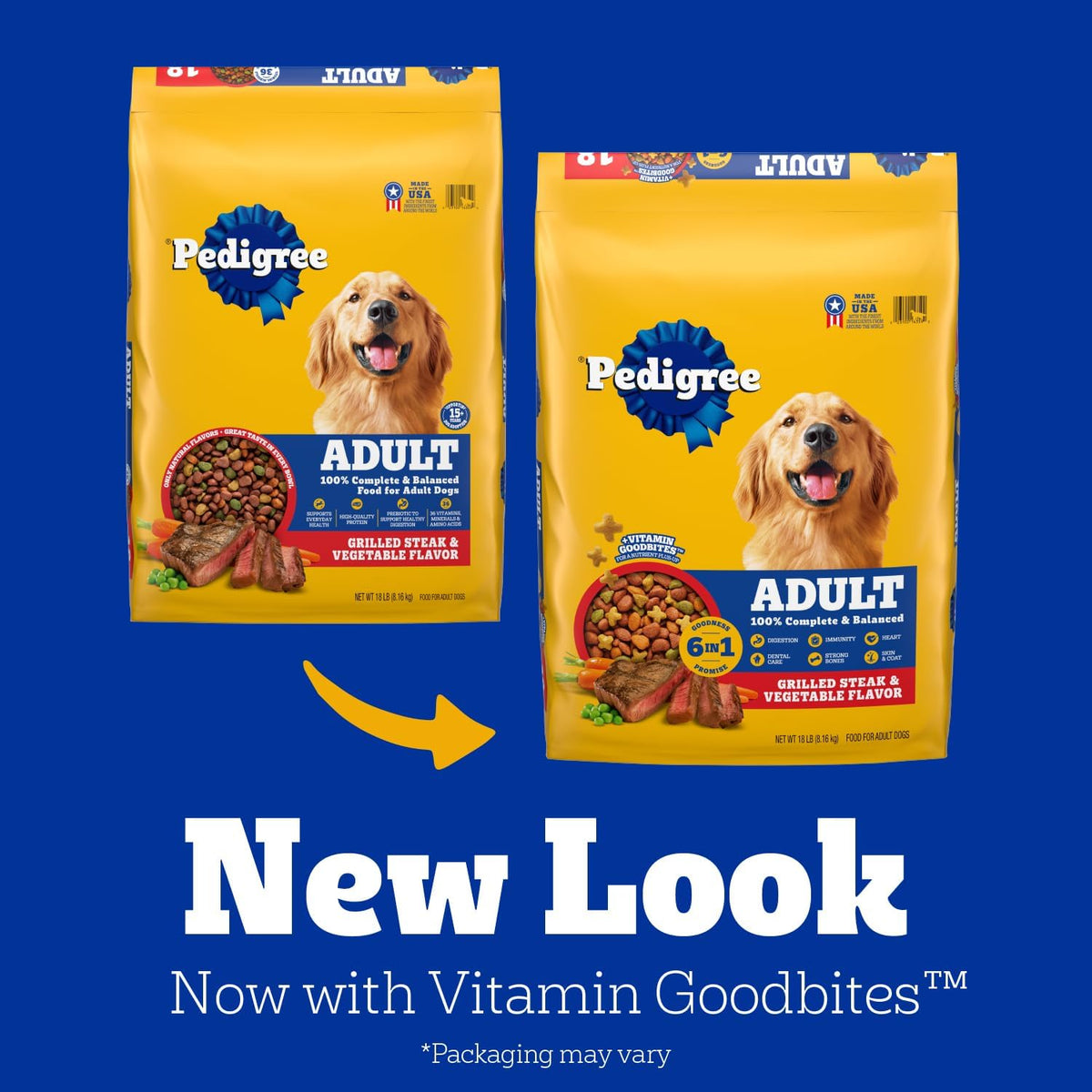 Pedigree Complete Nutrition Dry Dog Food, Steak & Vegetable