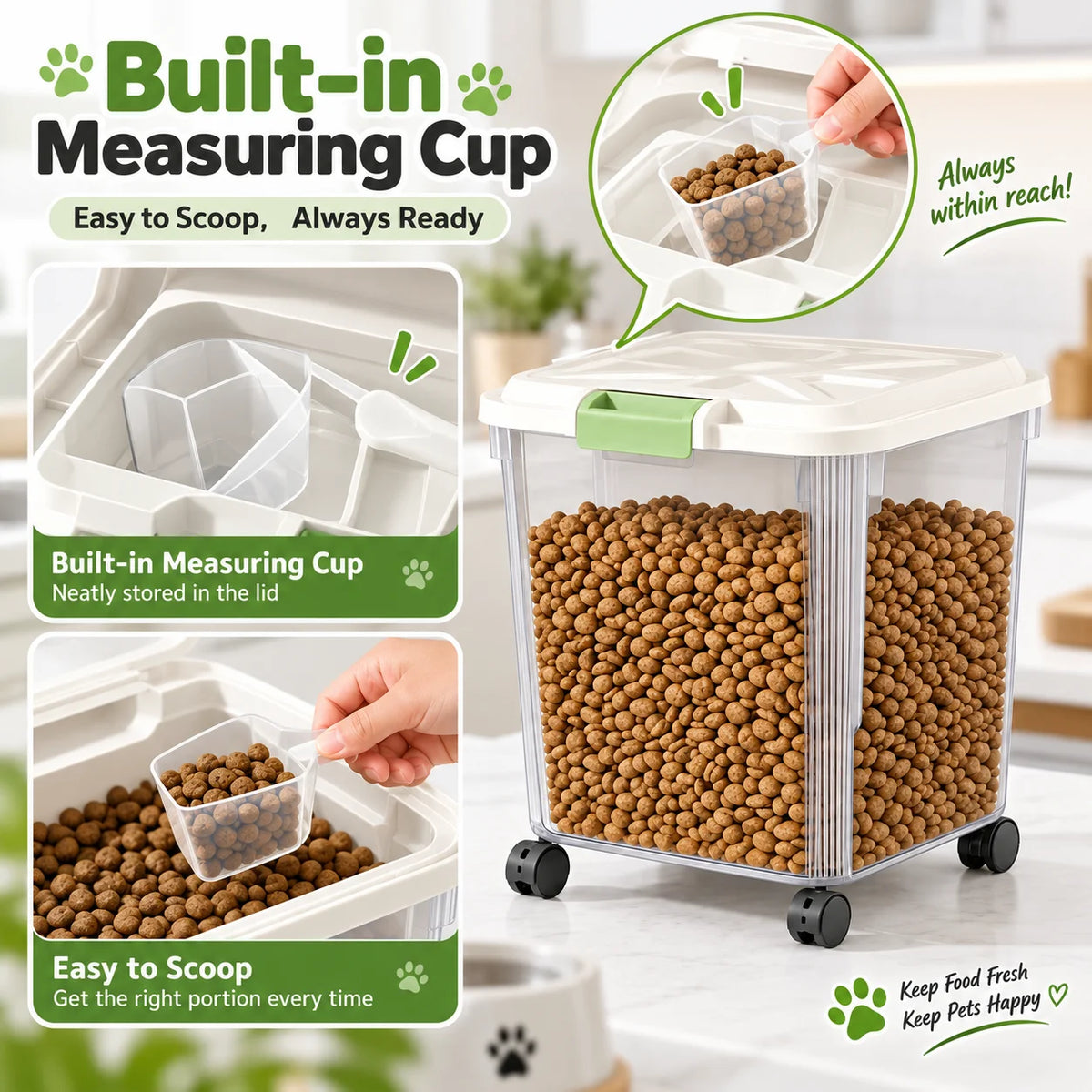 25KG Large Capacity Pet Food Storage