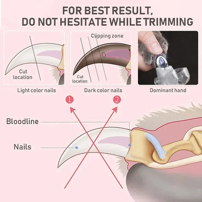 Pet Nail Clipper with LED Light and Magnifier