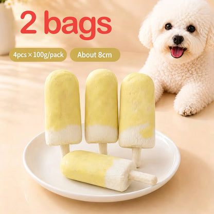 Chicken Wrapped Collagen Dog Chews - Ice Cream Glaze Flavor Dog Treat - Strawberry, Vanilla and Taro - Free Reward Snack for Dog