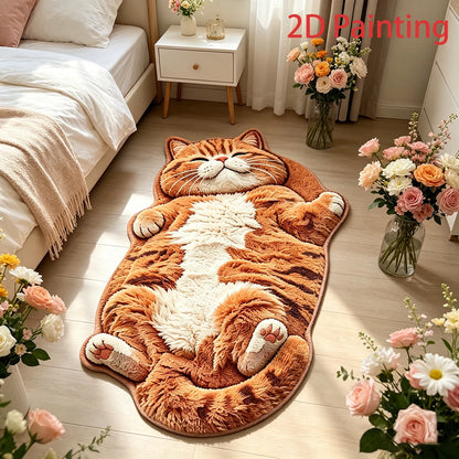 PurrPlush™ 🐱🤎 — Adorable Chubby Cat Rug