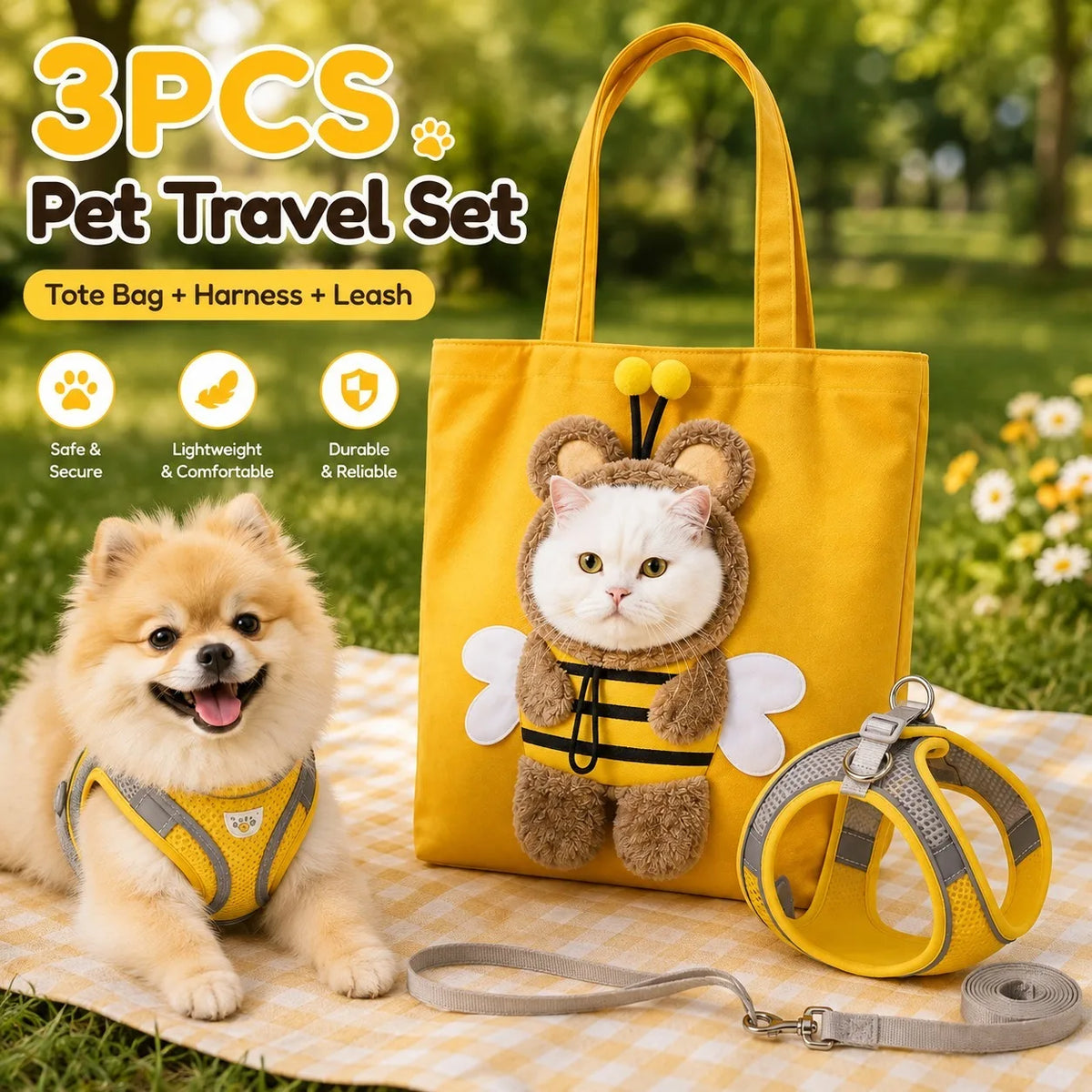 Portable Crossbody Pet Carrier Bag with Leash Set, Head-Out Shoulder Travel Bag for Cats Puppies Small Dogs Outdoor Walking