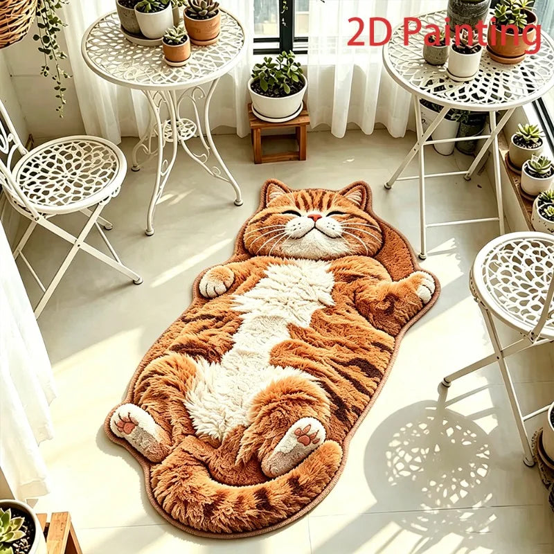 PurrPlush™ 🐱🤎 — Adorable Chubby Cat Rug